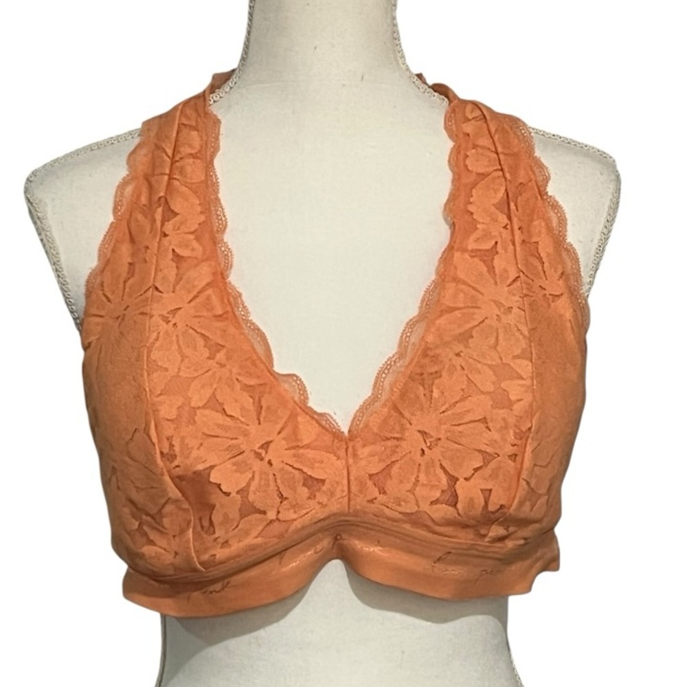 Victoria's Secret PINK Orange lace bralette, size XXL EUC